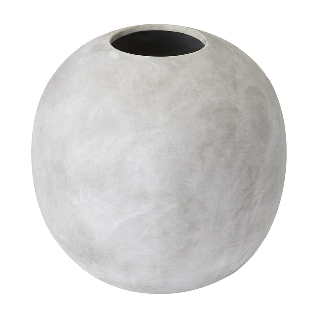 Hill Interiors Small Globe Ceramic Vase in beige with a rounded spherical body and narrow opening, shown on a plain white background.