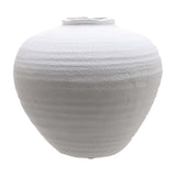 Hill Interiors large matt white ceramic vase with a rounded, full body and narrow neck, shown against a plain white background.