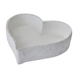 Hill Interiors matt white ceramic heart-shaped decorative dish with a textured chalky finish, shown on a plain white background.
