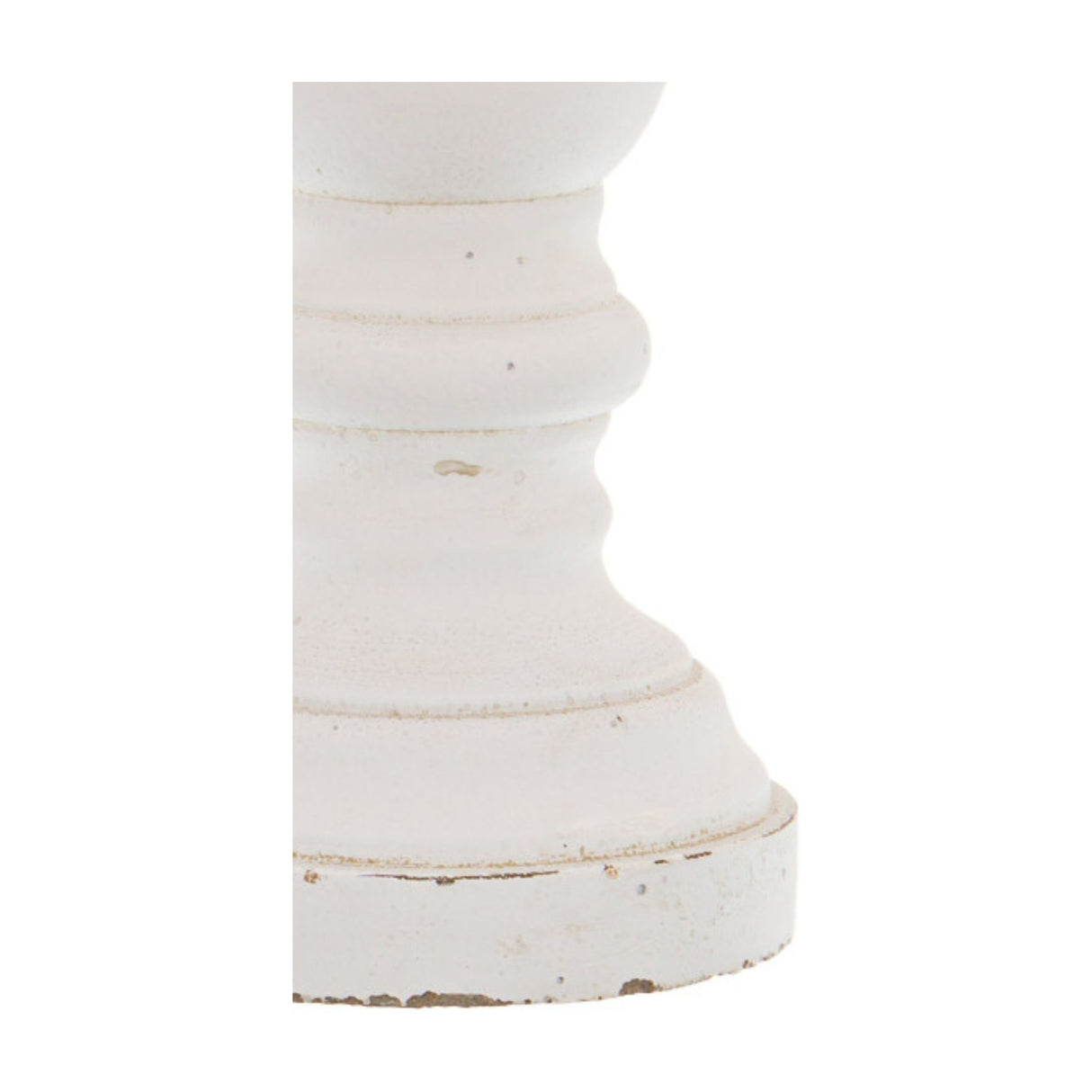 Large Matt White Ceramic Column Candle Holder – White