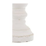Large Matt White Ceramic Column Candle Holder – White