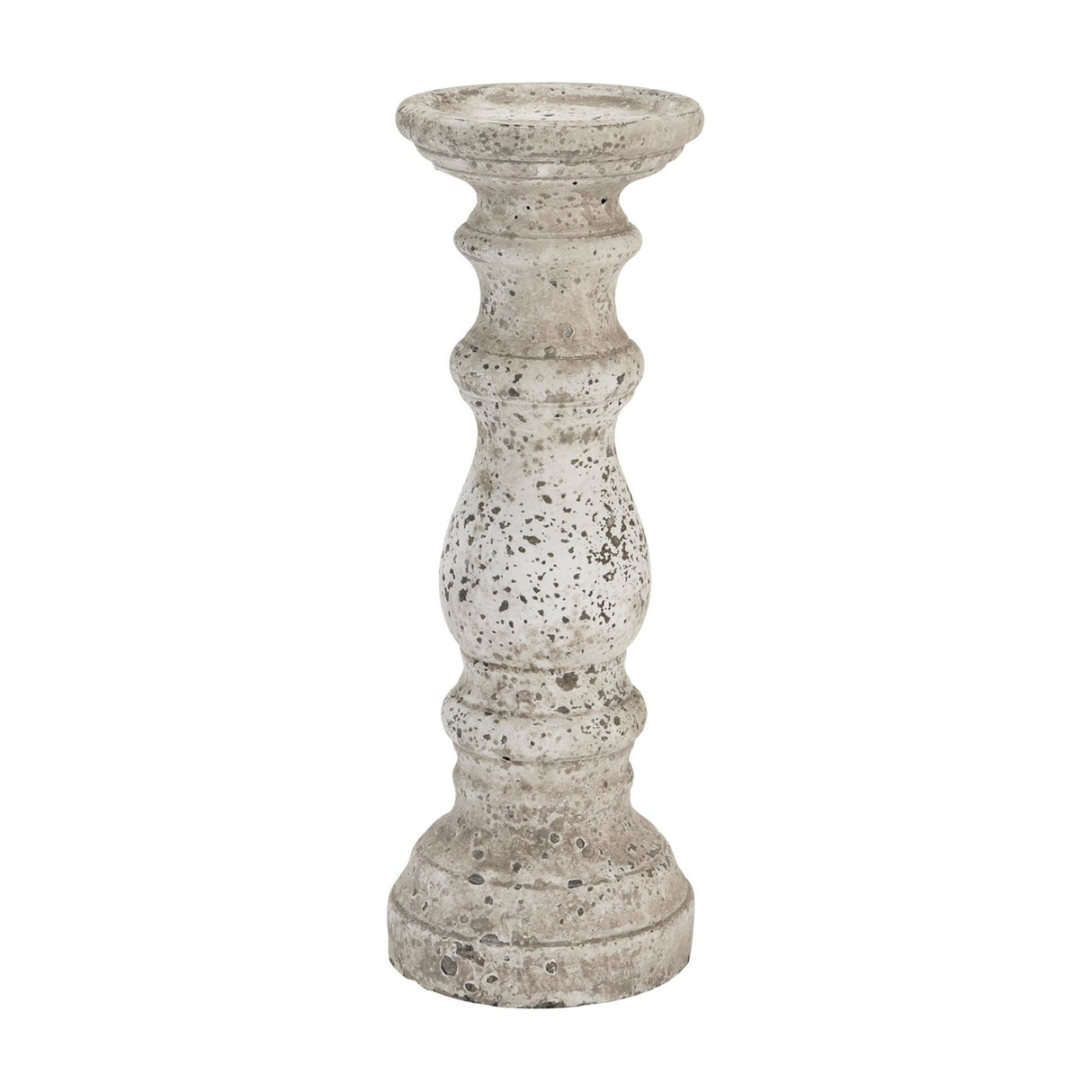 Stone Ceramic Column Candle Holder – Beige