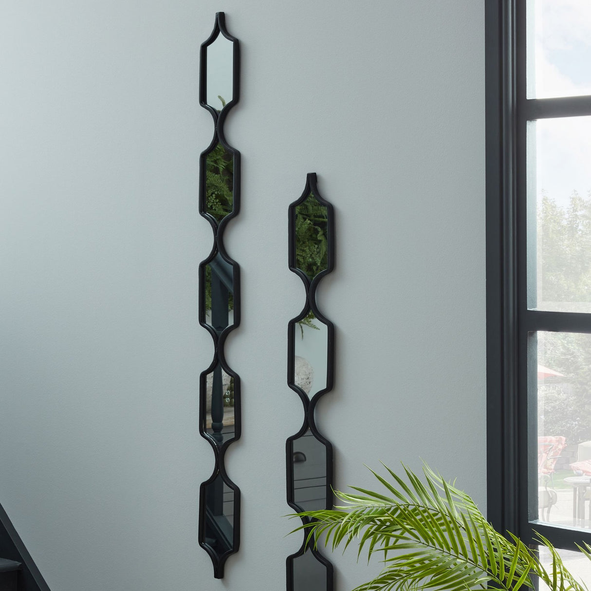 Geometric Collage Wall Mirror – Black