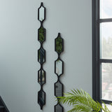 Geometric Collage Wall Mirror – Black