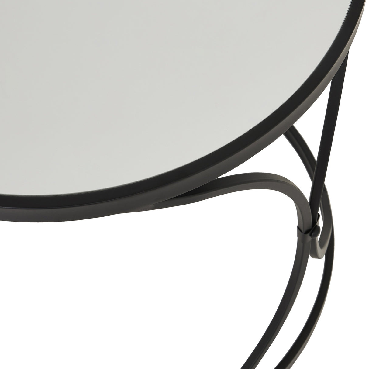 Set of Two Black Mirrored Side Tables – Black