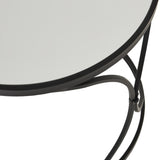 Set of Two Black Mirrored Side Tables – Black