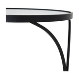 Set of Two Black Mirrored Side Tables – Black