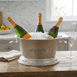 Large Antique Pewter Champagne Cooler Tray – Silver