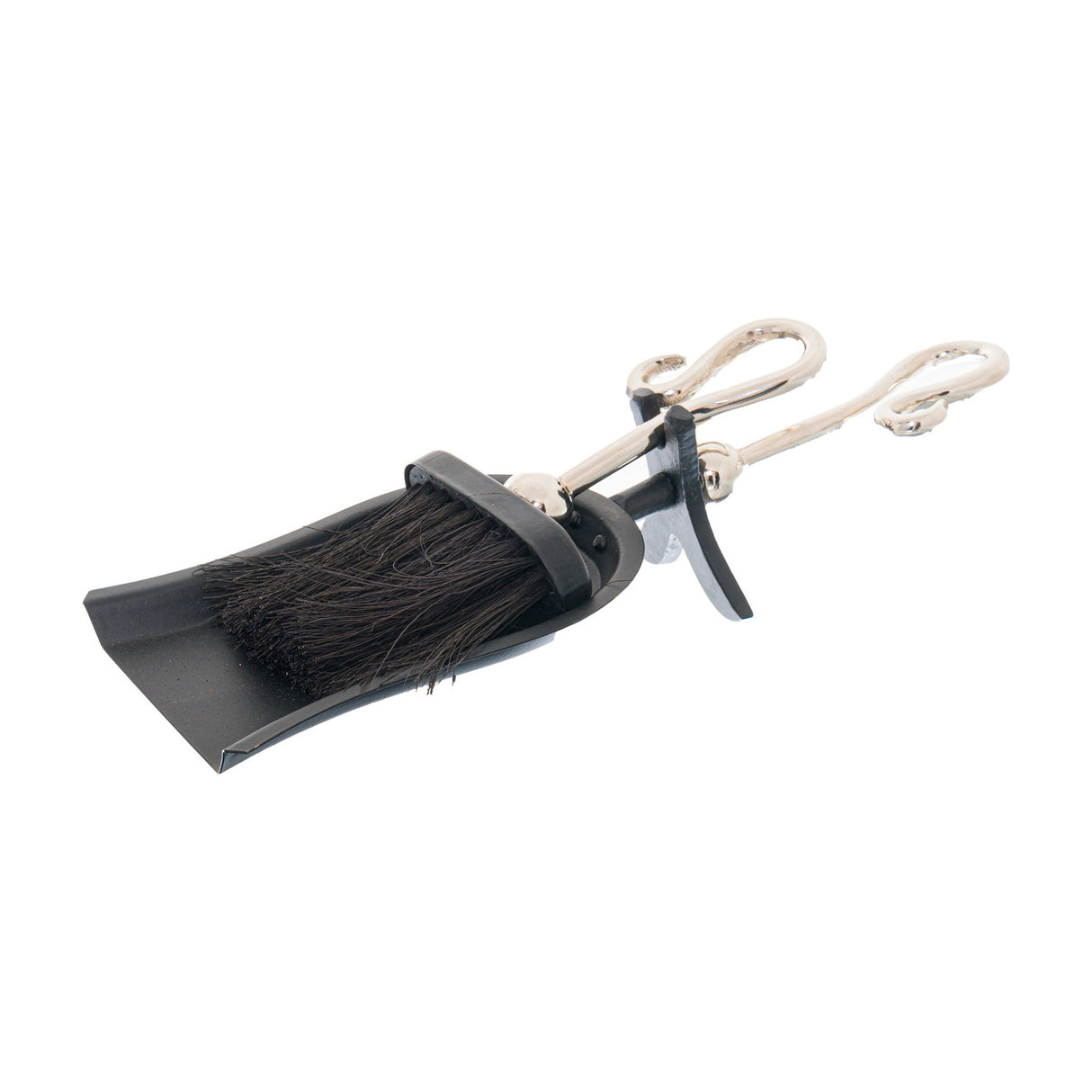 Chrome Crook Handled Hearth Tidy – Silver