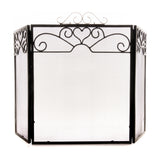 Chrome Topped Three Fold Fire Screen – Silver