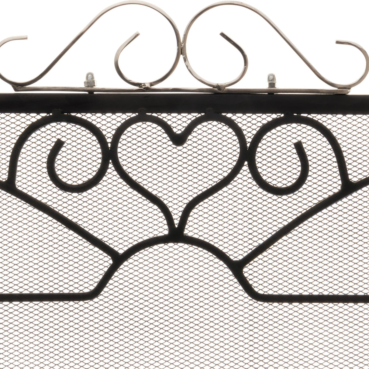 Chrome Topped Three Fold Fire Screen – Silver