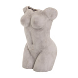 Hill Interiors Female Figure ceramic vase in beige with a matte sculptural torso form, shown against a plain white background.