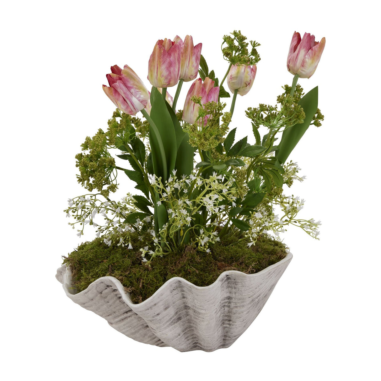 Large Ceramic Shell Bowl Planter – White