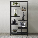 Large Black Metal Multi-Shelf Storage Unit – Black