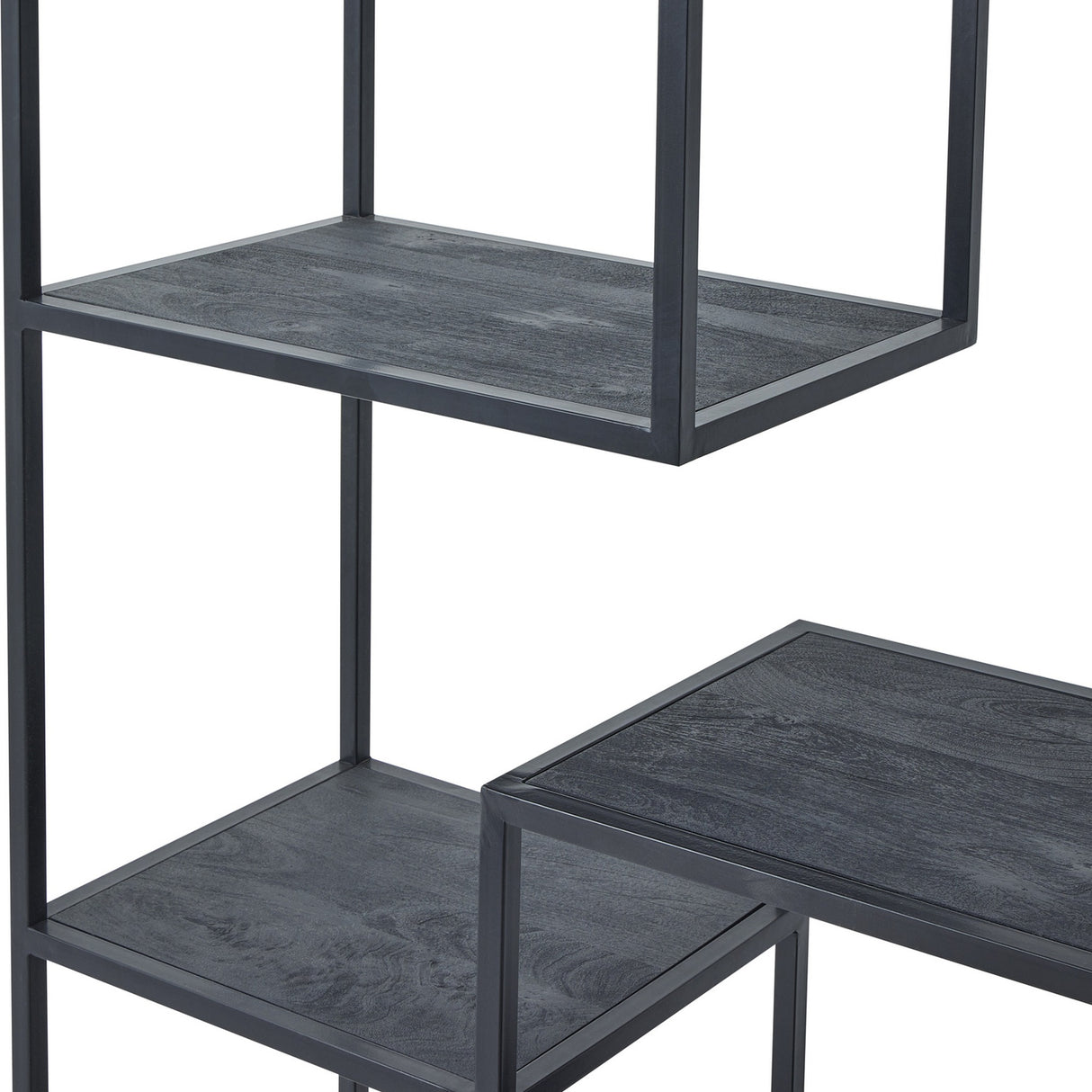 Large Black Metal Multi-Shelf Storage Unit – Black