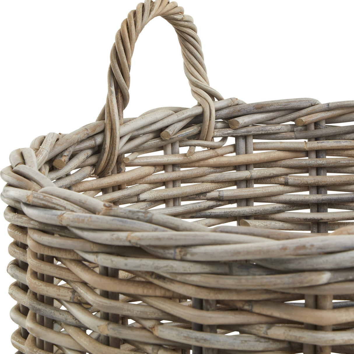 Set of 3 Round Rattan Storage Baskets – Brown