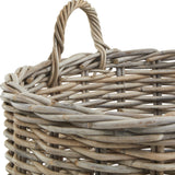 Set of 3 Round Rattan Storage Baskets – Brown