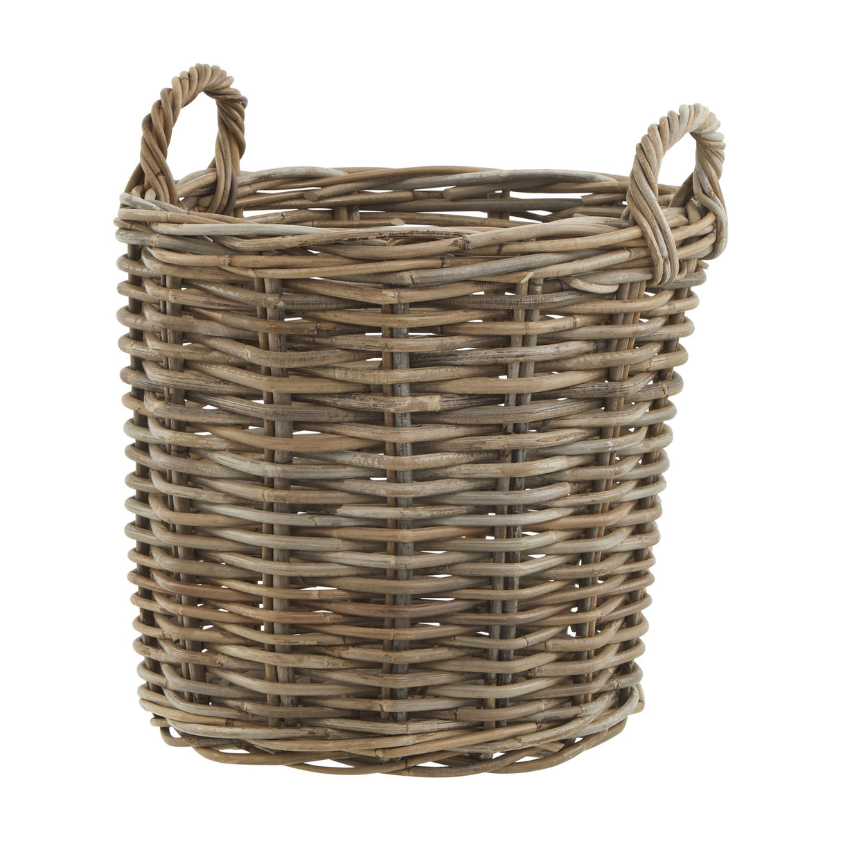 Set of 3 Round Rattan Storage Baskets – Brown