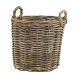 Set of 3 Round Rattan Storage Baskets – Brown