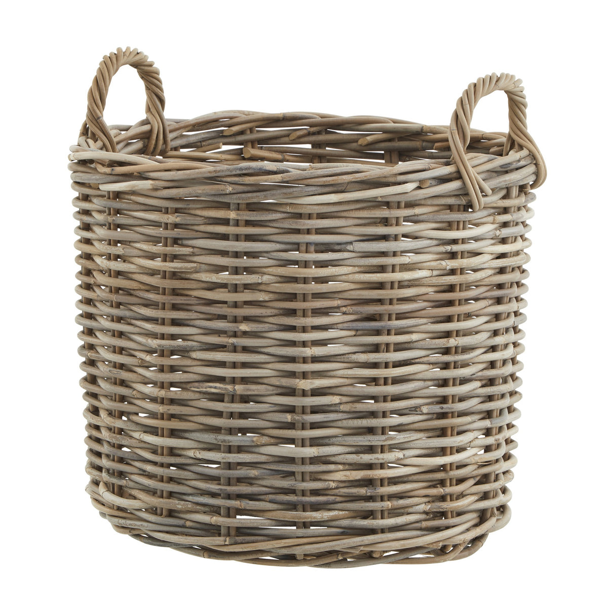 Set of 3 Round Rattan Storage Baskets – Brown