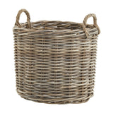 Set of 3 Round Rattan Storage Baskets – Brown
