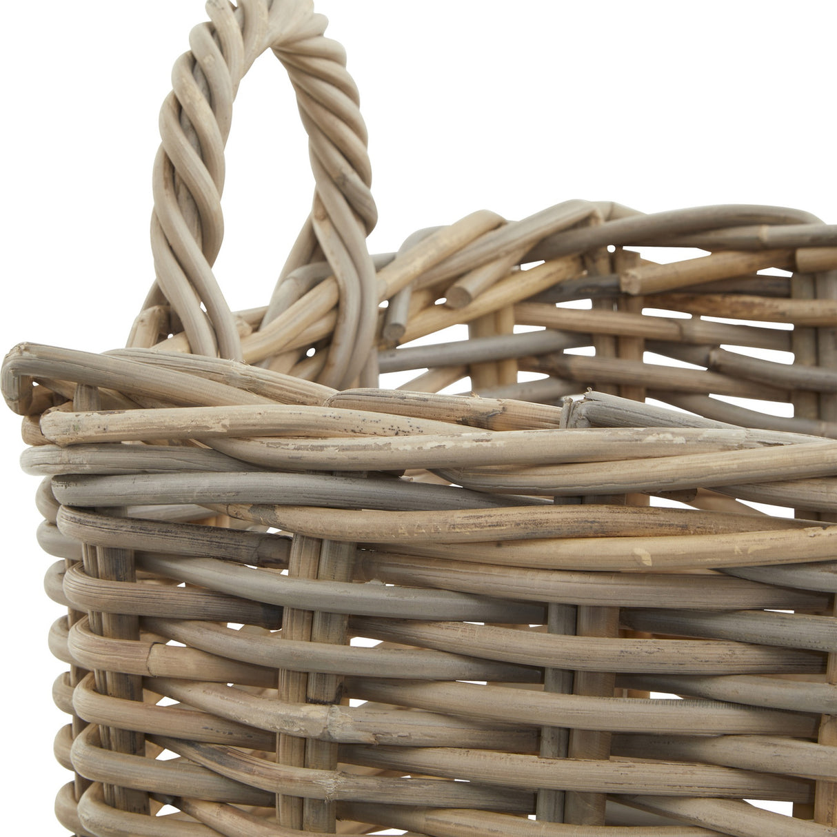 Set of 3 Square Rattan Storage Baskets – Brown