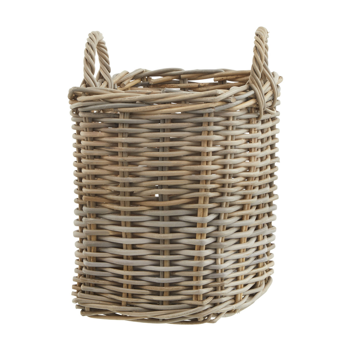 Set of 3 Square Rattan Storage Baskets – Brown