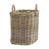 Set of 3 Square Rattan Storage Baskets – Brown