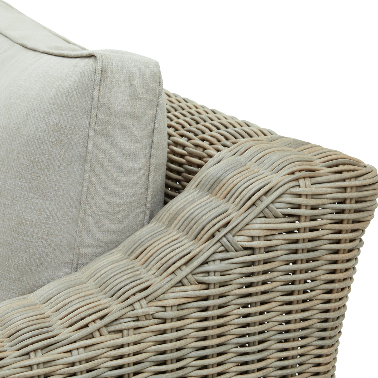 Rattan Two-Seater Garden Sofa – Beige