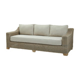 Rattan Three-Seater Garden Sofa – Beige