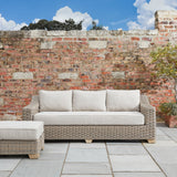 Rattan Three-Seater Garden Sofa – Beige