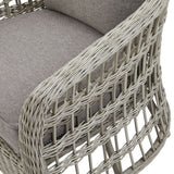 Metal Outdoor Accent Chairs Set – Beige
