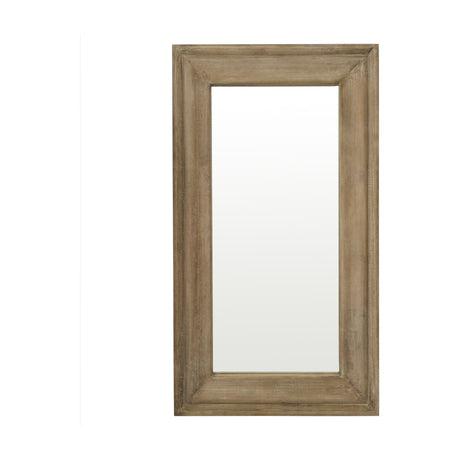 Hill Interiors full-length wall mirror with a rectangular brown wooden frame and natural grain finish, shown against a plain white background.
