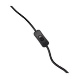 Black cable-mounted rocker switch inline on the power cord of the Hill Interiors Merenza table lamp, shown on a plain white background.