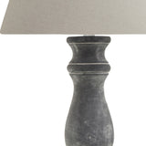 Ferranock Candlestick Table Lamp with Linen Shade – Grey