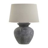 Ferranock Round Ceramic Table Lamp with Linen Shade – Grey