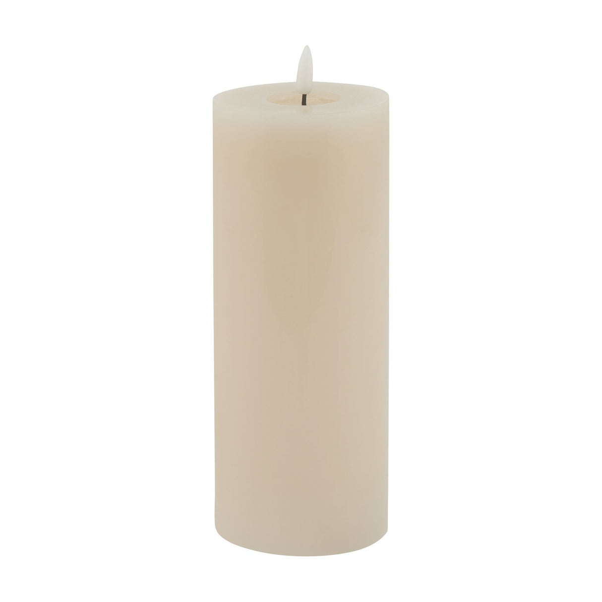 Melt Effect LED Wax Pillar Candle – Beige