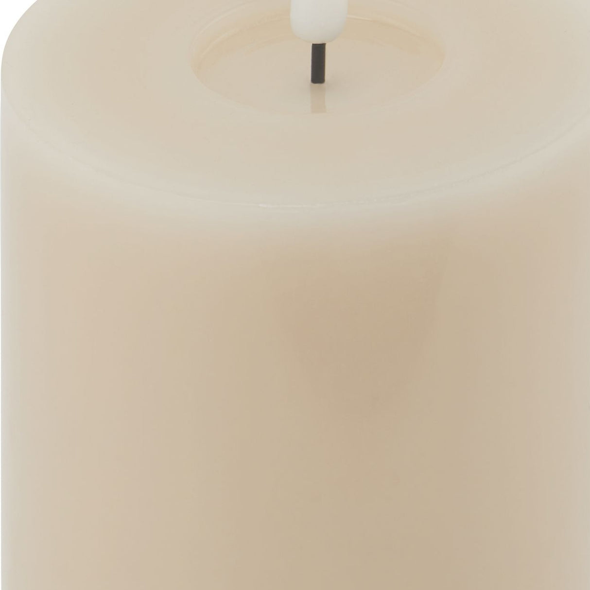 Melt Effect LED Wax Pillar Candle – Beige