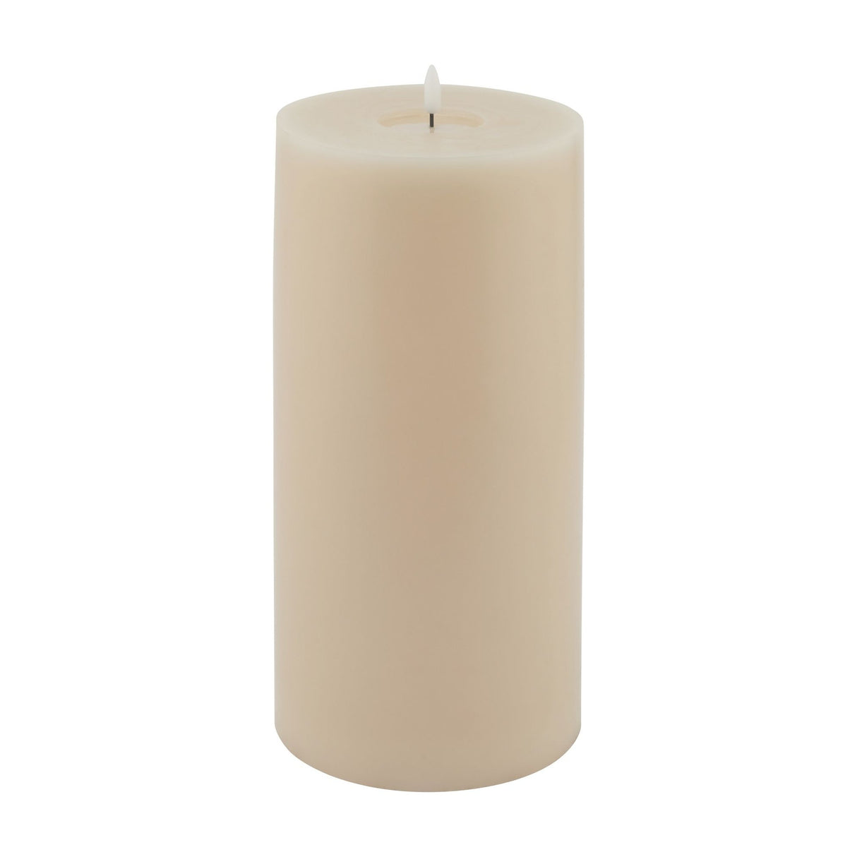 Melt Effect LED Pillar Wax Candle – Beige