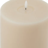 Melt Effect LED Pillar Wax Candle – Beige