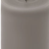 Close-up of Hill Interiors Melt Effect LED Wax Candle in grey, showing the smooth wax surface and softly pooled melted top around the wick.