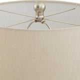 Woven Ceramic Table Lamp with Linen Shade – Cream