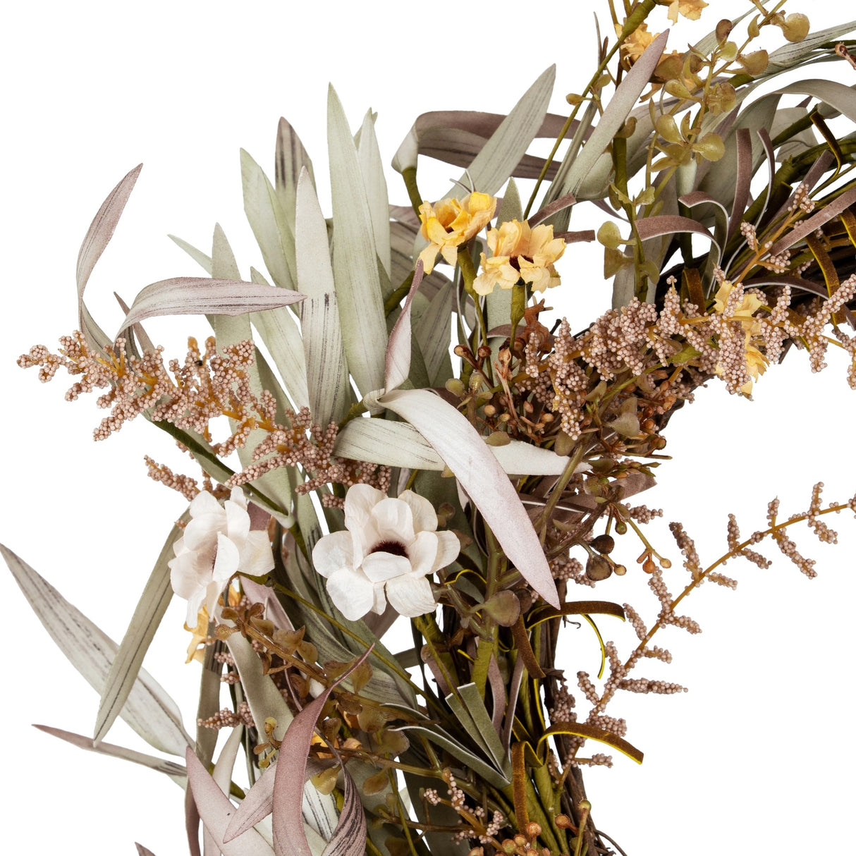 Faux Plant Wreath – Cream