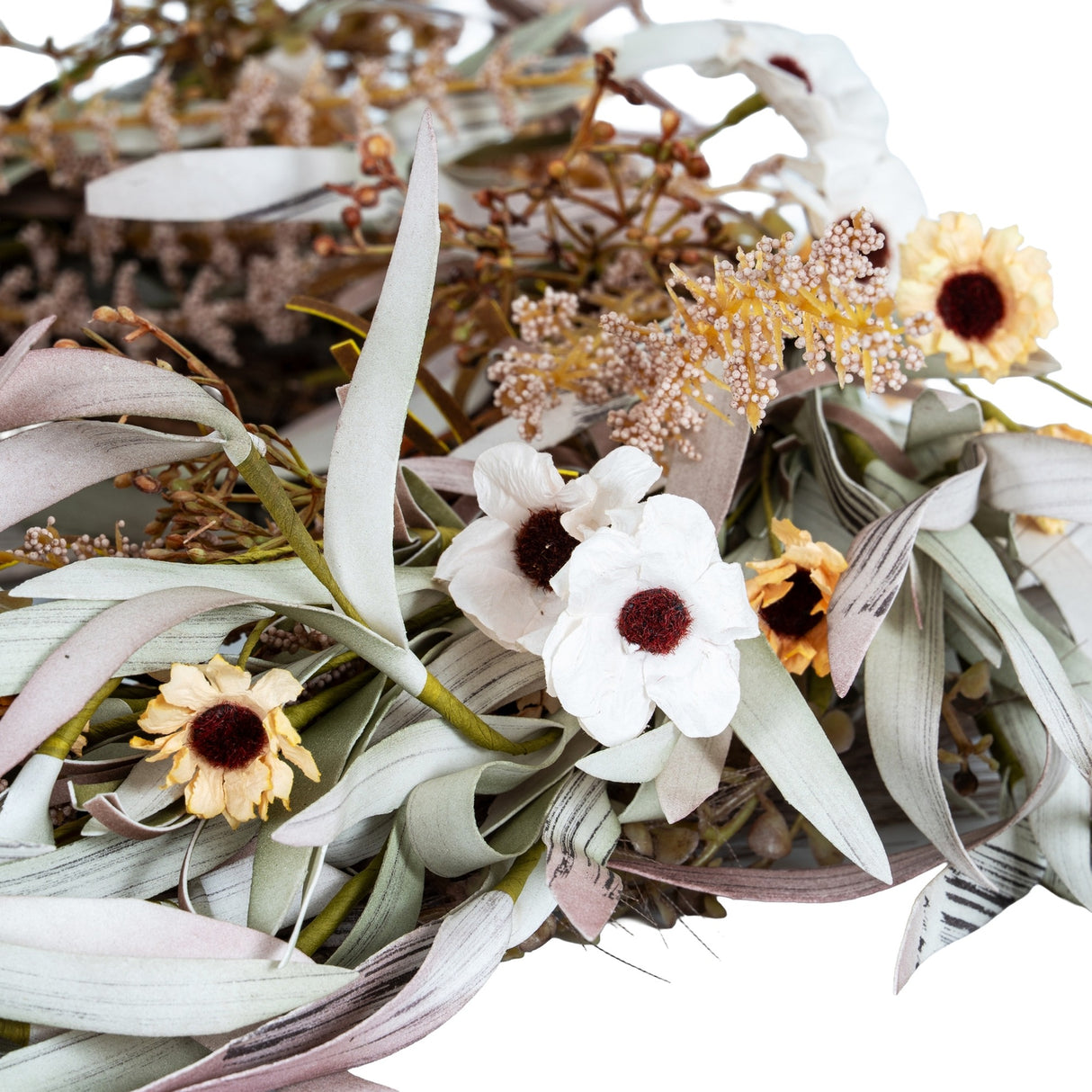 Faux Plant Wreath – Cream