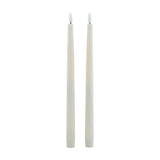 Set of 2 LED Wax Dinner Candles – Beige