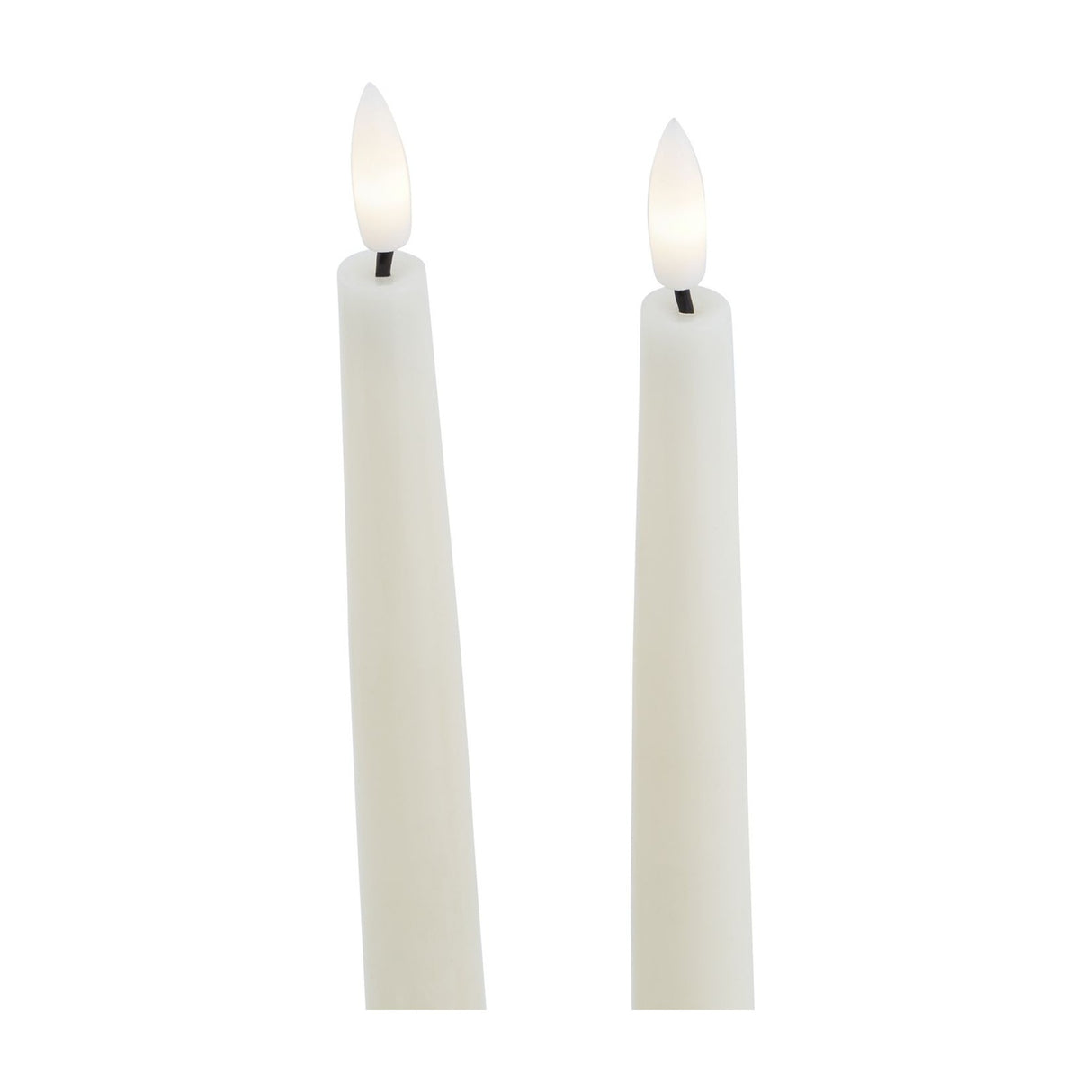 Set of 2 LED Wax Dinner Candles – Beige