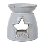 White Ceramic Star Cut-Out Tealight and Wax Melt Holder – White
