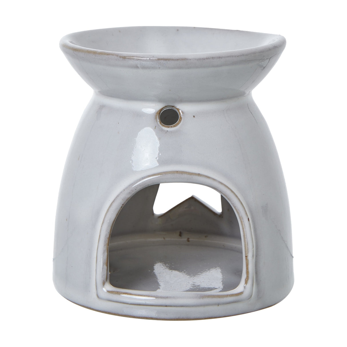 White Ceramic Star Cut-Out Tealight and Wax Melt Holder – White