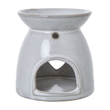 Hill Interiors white ceramic tealight and wax melt holder with heart cut-out and upper dish, shown on a plain white background.