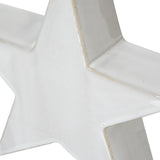 Close-up of the Hill Interiors Large Ceramic Standing Star Decoration in white, showing its smooth matte finish and angled points against a plain background.